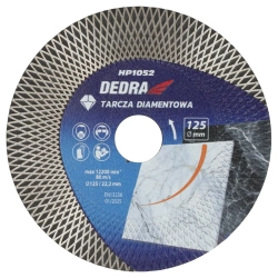Tarcza diamentowa z segmentem typu romb, tarcza do cięcia DEDRA H1052, cięcie na mokro, cięcie na na sucho, średnica 125 mm