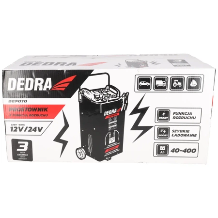 Prostownik z rozruchem DEDRA DEP070 12/24V 40-400Ah