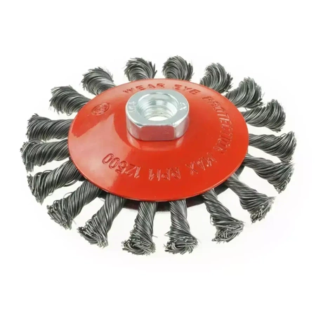 Szczotka druciana stożkowa DEDRA F40-115 115mm, M14, drut skręcany