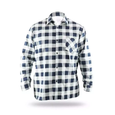 Koszula flanelowa DEDRA BH51F3-M granatowo-biała, rozm.M, 100% bawełna