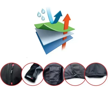 Kurtka softshell DEDRA BH6KS-XL rozmiar XL, 96% poliester + 4% elastan