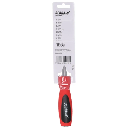 Dłuto do drewna, stolarskie DEDRA 06C030 6mm, stal CrV, dwumateriałowy uchwyt