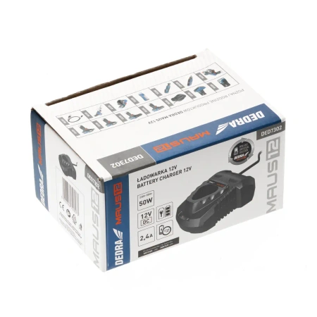 Ładowarka 12V DEDRA MAUS DED7302, prąd ładowania 2,4A, moc 50W 