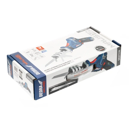 Piła szablasta akumulatorowa, lisi ogon 12V DEDRA MAUS DED7338, 2700 RPM
