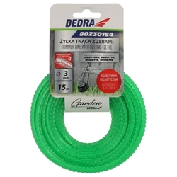 Żyłka tnąca z zębami do podkaszarki, żyłka agresywna, GARDEN DEDRA 80Z30154 3,0mmx15m