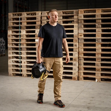 Nagrzewnica elektryczna PTC 3,0kW, okrągła czarna, stojak DEDRA DED9931C ceramiczny element grzejny