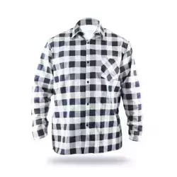 Koszula flanelowa DEDRA BH51F3-S granatowo-biała, rozm.S, 100% bawełna