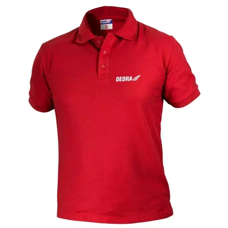 Koszulka męska polo DEDRA BH5PC-M M, czerwona, 35%bawełna + 65%poliester