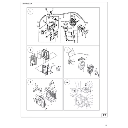 Części zamienne do agregatu prądotwórczego DEDRA DEGB6500K