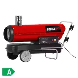 Nagrzewnica olejowa 30kW z odprowadzeniem spalin i termostatem, kółka, czerwona DEDRA DED9955TK