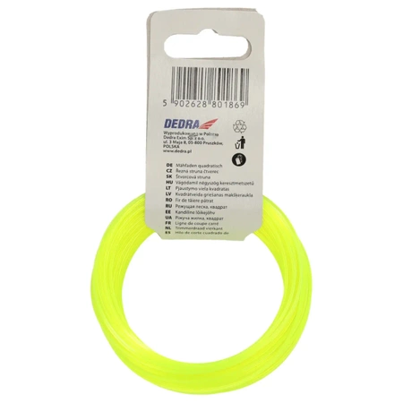 Żyłka tnąca kwadratowa, żyłka do podkaszarki, kosy Garden DEDRA 80Z13152 1,3mmx15mm