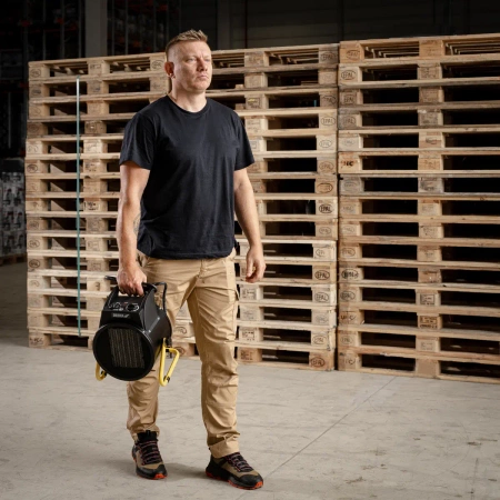 Nagrzewnica elektryczna PTC 5,0kW, 400V, okrągła, czarna DEDRA DED9932C ceramiczny element grzejny