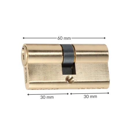 Wkładka bębenkowa do zamka 60mm 30/30 DEDRA 11U500, mosiężna, zestaw 3 szt. kluczy