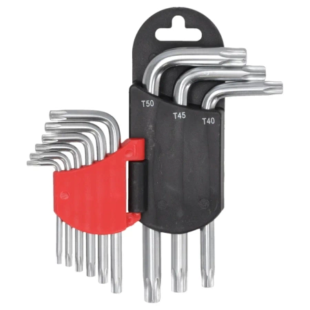 Zestaw kluczy torx krótkich DEDRA 06F220 zestaw 9szt, T10-T50 CRV