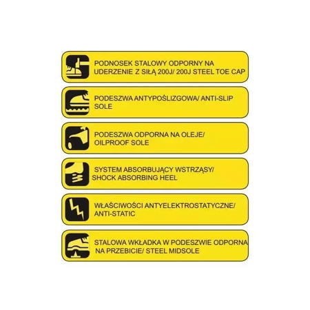 Półbuty bezpieczne, buty BHP  DEDRA BH9P1A-38 skórzane, rozmiar: 38, kat.S1P SRC