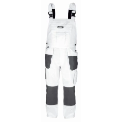 Spodnie ochronne ogrodniczki DEDRA BH4SO-XL XL/56, białe, White line 190g/m2