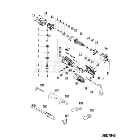 Części zamienne do narzędzia wielofunkcyjnego DEDRA DED7945
