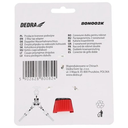 Przyłącze kranowe podwójne 3/4" - 1", karta GARDEN DEDRA 80N002K
