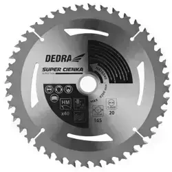 Piła tarczowa do drewna super cienka DEDRA HA18524E 24 zęby, 185x16x1,6mm