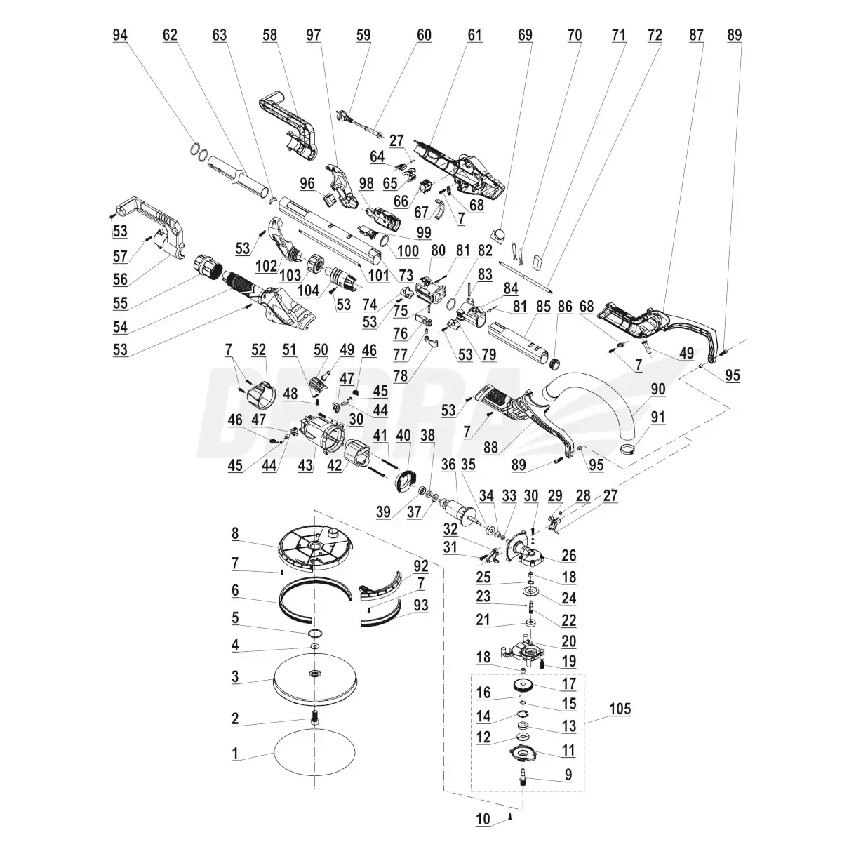 Części zamienne do szlifierki do gipsu, żyrafy DEDRA DED7765