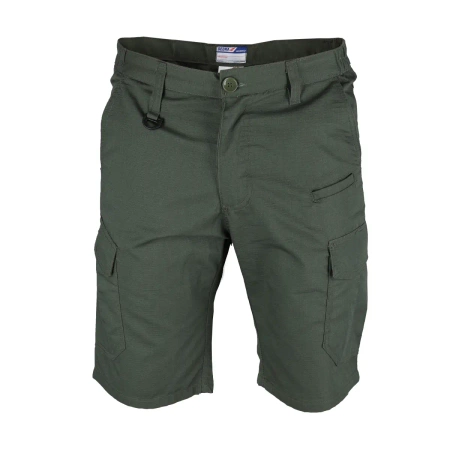 Szorty robocze, krótkie spodnie robocze, DEDRA BH31AST-S, rip-stop + spandex, rozm. S, gramatura 220g/m2, ciemnozielone