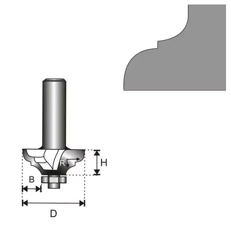 Frez klasyczny II DEDRA 07F182B łożyskowany, T8, D35,2 H15,9 R5,55 B11,1mm