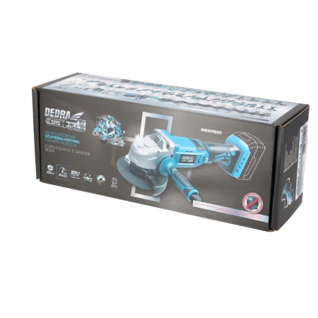 Szlifierka kątowa akumulatorowa, długa 18V, DEDRA SAS+ALL DED7051 125mm, 8500 obr/min