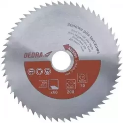 Piła tarczowa do drewna stalowa DEDRA HS20060 60 zębów, 200x30mm
