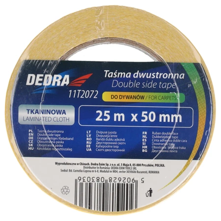 Taśma dwustronna do wykładzin 50mm x 5m, DEDRA 11T2070