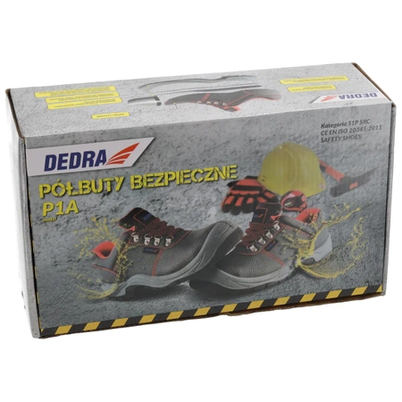 Półbuty bezpieczne, buty BHP  DEDRA BH9P1A-38 skórzane, rozmiar: 38, kat.S1P SRC
