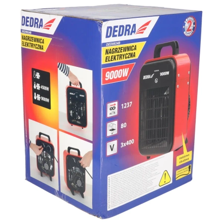 Nagrzewnica elektryczna 9kW, 400V, slim DEDRA DED9924B