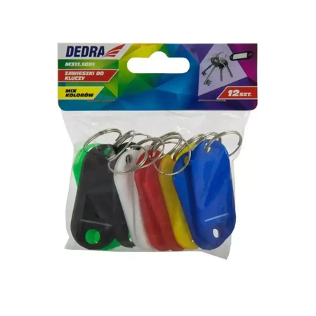 Zawieszki do kluczy DEDRA M311.1051 12szt, mix kolorów