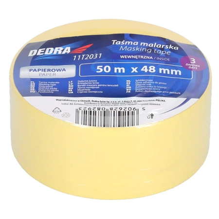 Taśma malarska wewnętrzna 48 mm x 50 m, 3-dniowa, DEDRA 11T2031