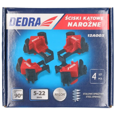Ściski stolarskie kątowe, ścisk narożny do kątów wewnętrznych 5-22mm DEDRA 12A003