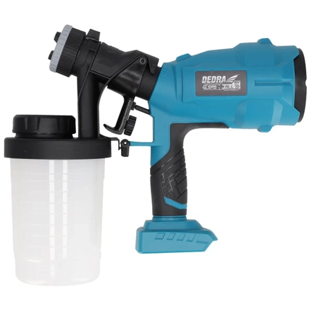 Akumulatorowy agregat do malowania natryskowego DED7057 DEDRA SAS+ALL 0,7l/min, lepkość 60 DIN-S, dysze 2.0-2.5mm, 900ml