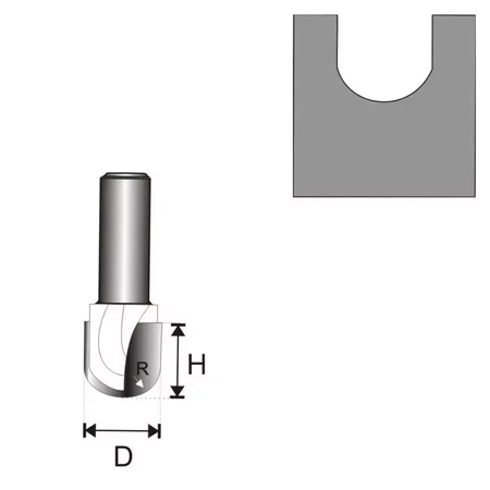 Frez rowkujący DEDRA 07F071B U T8 D6,35 H15,5 R3,17mm