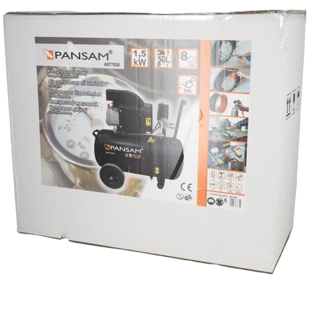 Sprężarka, kompresor 50L PANSAM A077030 olejowy 1500W 8 bar