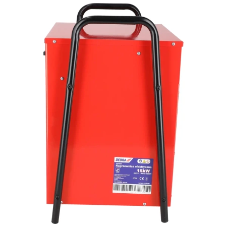 Nagrzewnica elektryczna 15kW, kwadratowa, czerwona DEDRA DED9925