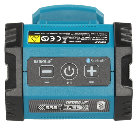 Głośnik akumulatorowy 18V bluetooth, port USB, DEDRA SAS+ALL DED7004