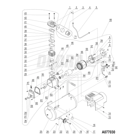 Części zamienne do kompresora PANSAM A077030