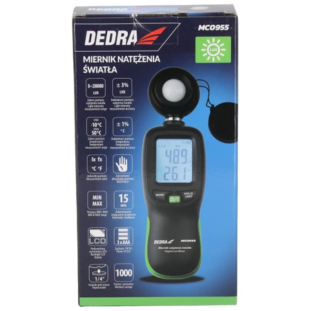 Miernik natężenia światła, luksomierz, DEDRA MC0955