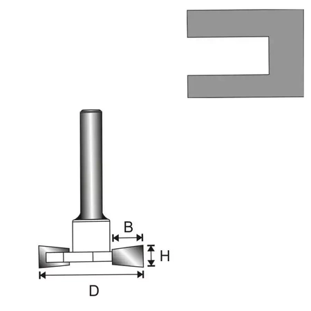 Frez rowkujący DEDRA 07F122B "T"T8 D32, H6,35 B9,4 mm