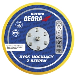 Dysk mocujący z rzepem DEDRA 08T810, średnica 125 mm, do polerek mimośrodowych