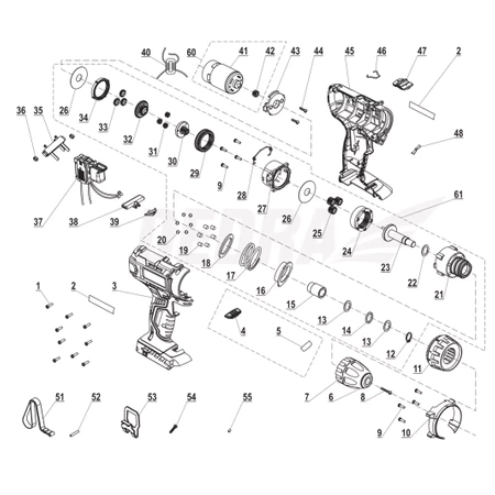 Części zamienne do wiertarko-wkrętarki DEDRA DED7040