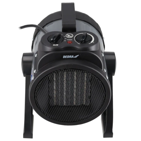 Nagrzewnica elektryczna PTC 2,0kW okrągła, czarna DEDRA DED9930C2 ceramiczny element grzejny
