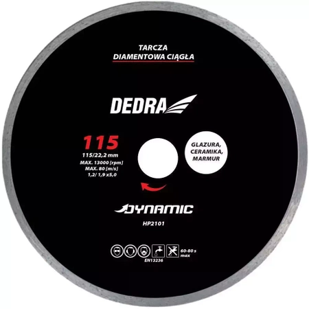 Tarcza diamentowa do glazury  DEDRA HP2101 115mmx22,2mm Dynamic