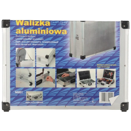 Aluminiowa walizka narzędziowa DEDRA N0001 460x325x150 srebrna