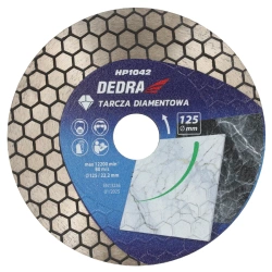 Tarcza diamentowa z segmentem typu plaster miodu, tarcza do cięcia DEDRA H1042, cięcie na mokro, cięcie na na sucho, średnica 125 mm