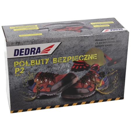 Półbuty bezpieczne, buty BHP  DEDRA BH9P2-43 zamszowe, rozmiar: 43, kat.S1 SRC