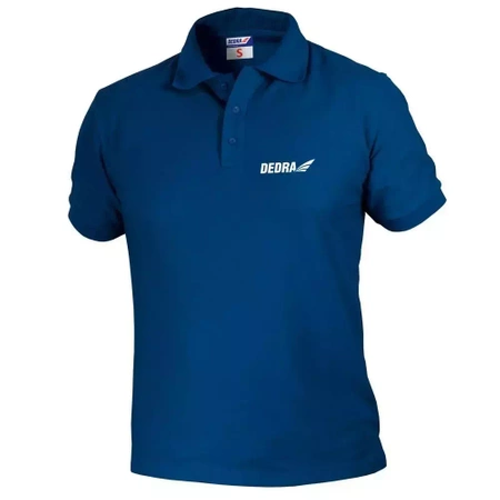 Koszulka męska polo DEDRA BH5PG-S S, granatowa, 35%bawełna + 65%poliester